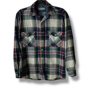 Vintage LEVI’S Sutter Creek Plaid Flannel Shirt Wool Blend Multicolor Small